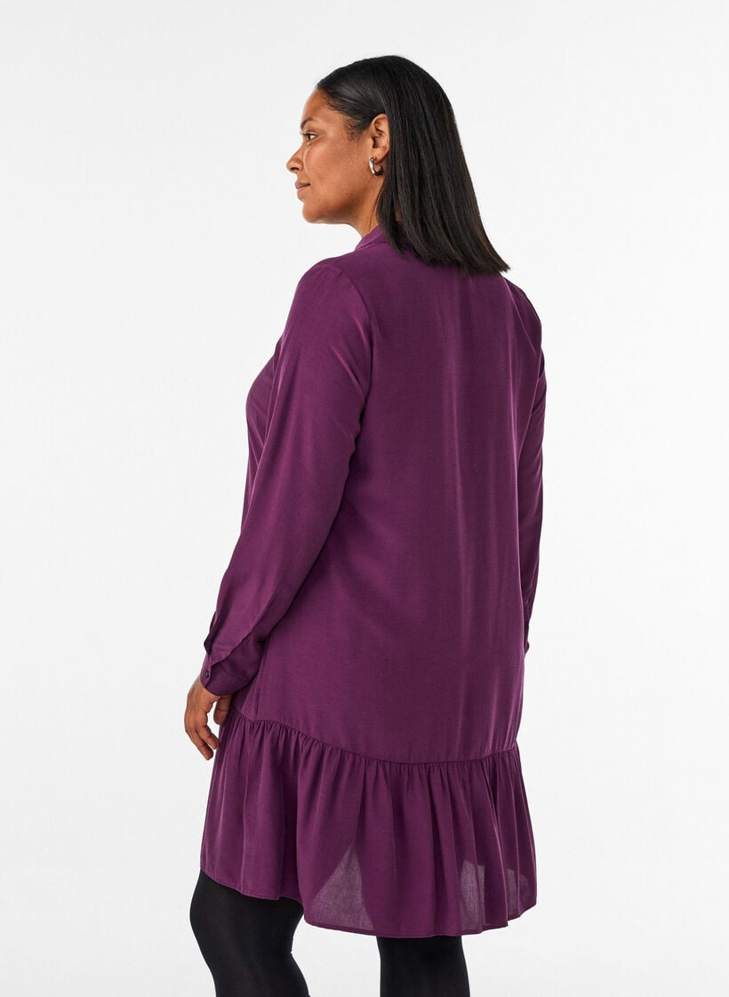 Lyhyt paitamekko r&ouml;yhel&ouml;kerroksella, Violetti, Model image number 2