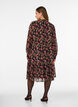 Mekko kokoprintill&auml; ja r&ouml;yhel&ouml;kerroksella, Musta, Model image number 1