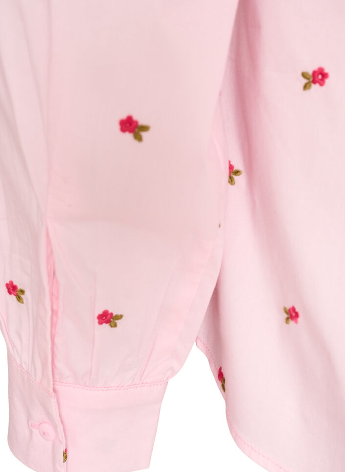 Paita kirjailtuine kukkineen, Vaaleanpunainen, Packshot image number 3