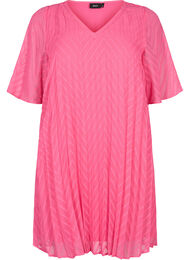 Lyhythihainen mekko tekstuurilla, Shocking Pink