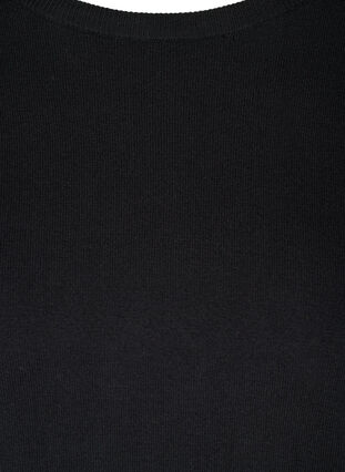 Viskoosista valmistettu neulepusero pallohihoilla, Black, Packshot image number 2