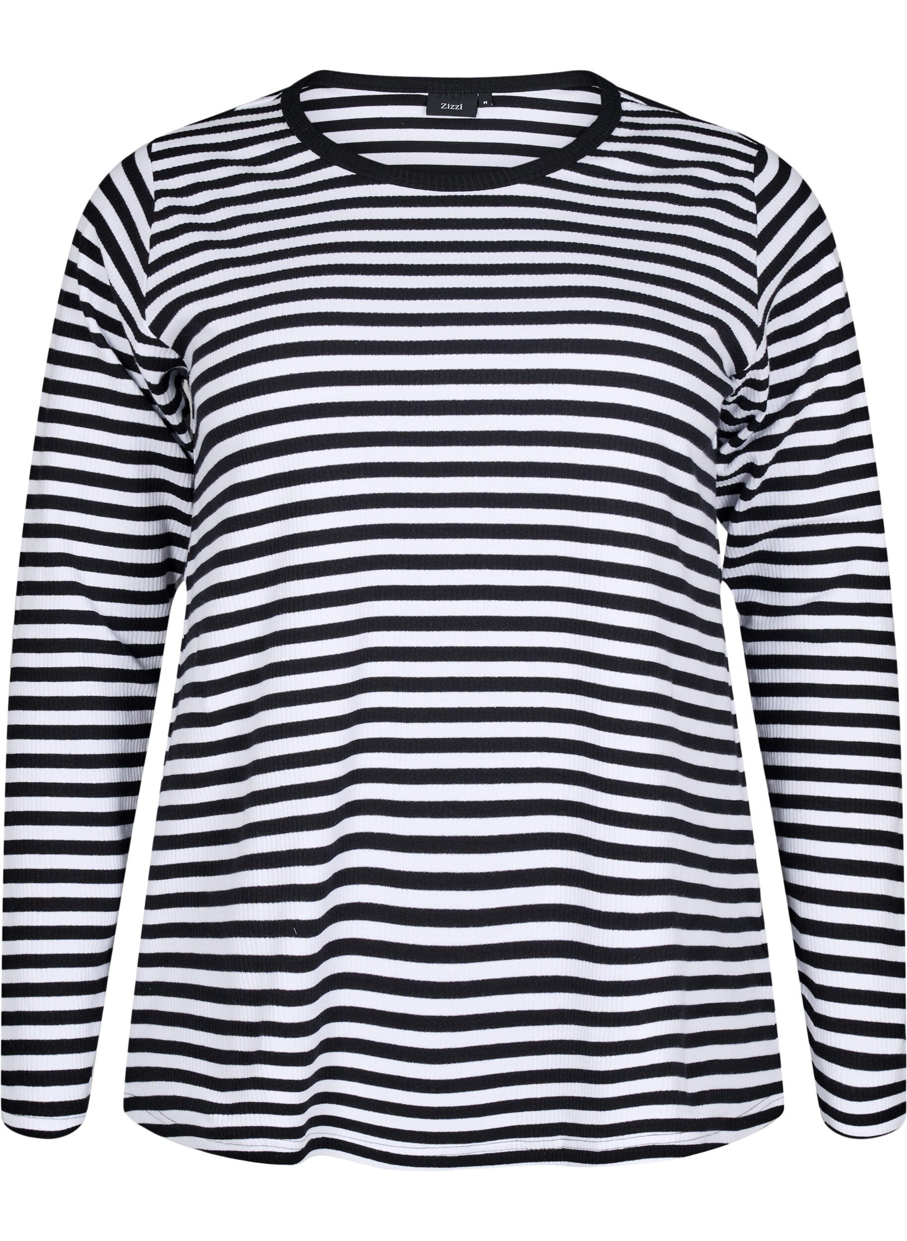 ZizziRaidallinen pusero pitkill&auml; hihoilla, Musta, Packshot image number 0