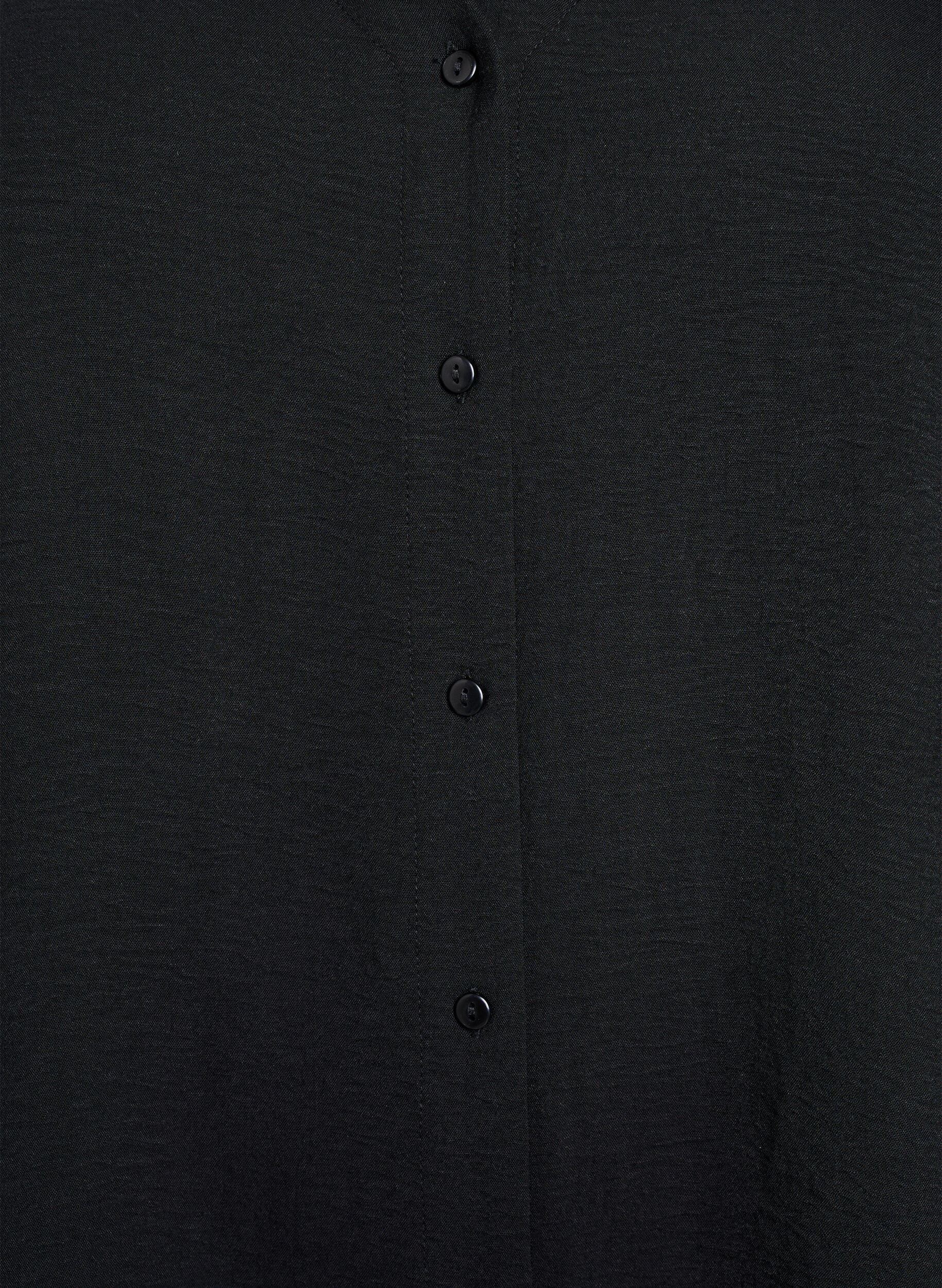ZizziV-aukkoinen paitapusero 3/4-hihoilla, Musta, Packshot image number 2