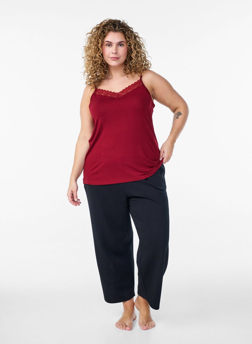 Toppi pitsiyksityiskohdilla ja spagettiolkaimilla, Ruskea, Model image number 1