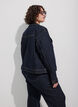 Klassinen farkkutakki kontrastitikkauksilla, Sininen, Model image number 2
