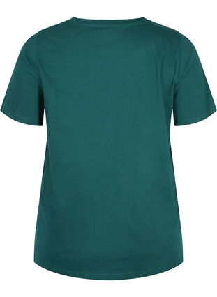 Luomupuuvillainen t-paita niiteillä, Dark Green, Packshot image number 1