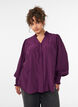 Pusero r&ouml;yhel&ouml;kauluksella ja rypytyksell&auml;, Violetti, Model image number 0