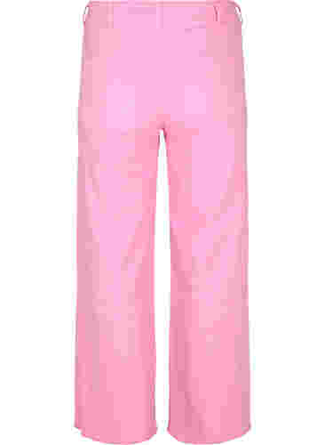 Leveälahkeiset farkut korkealla vyötäröllä, Pink, Packshot image number 1