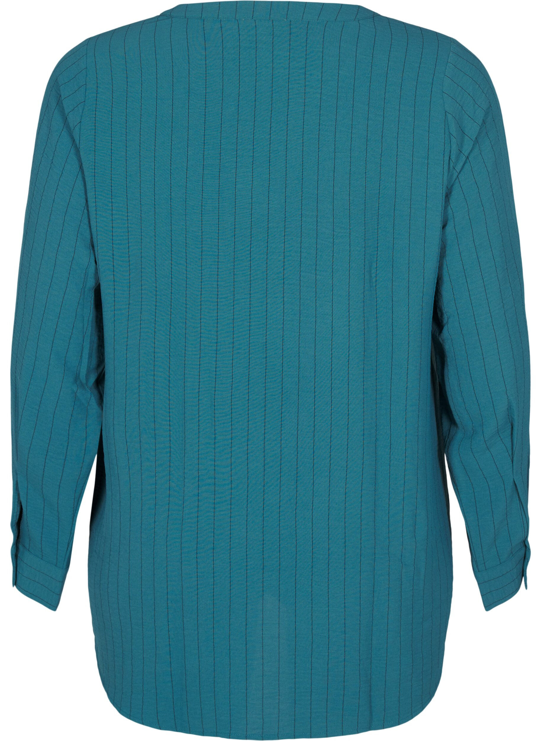 Zizzi Raidallinen paitapusero, Vihre&auml;, Packshot image number 1