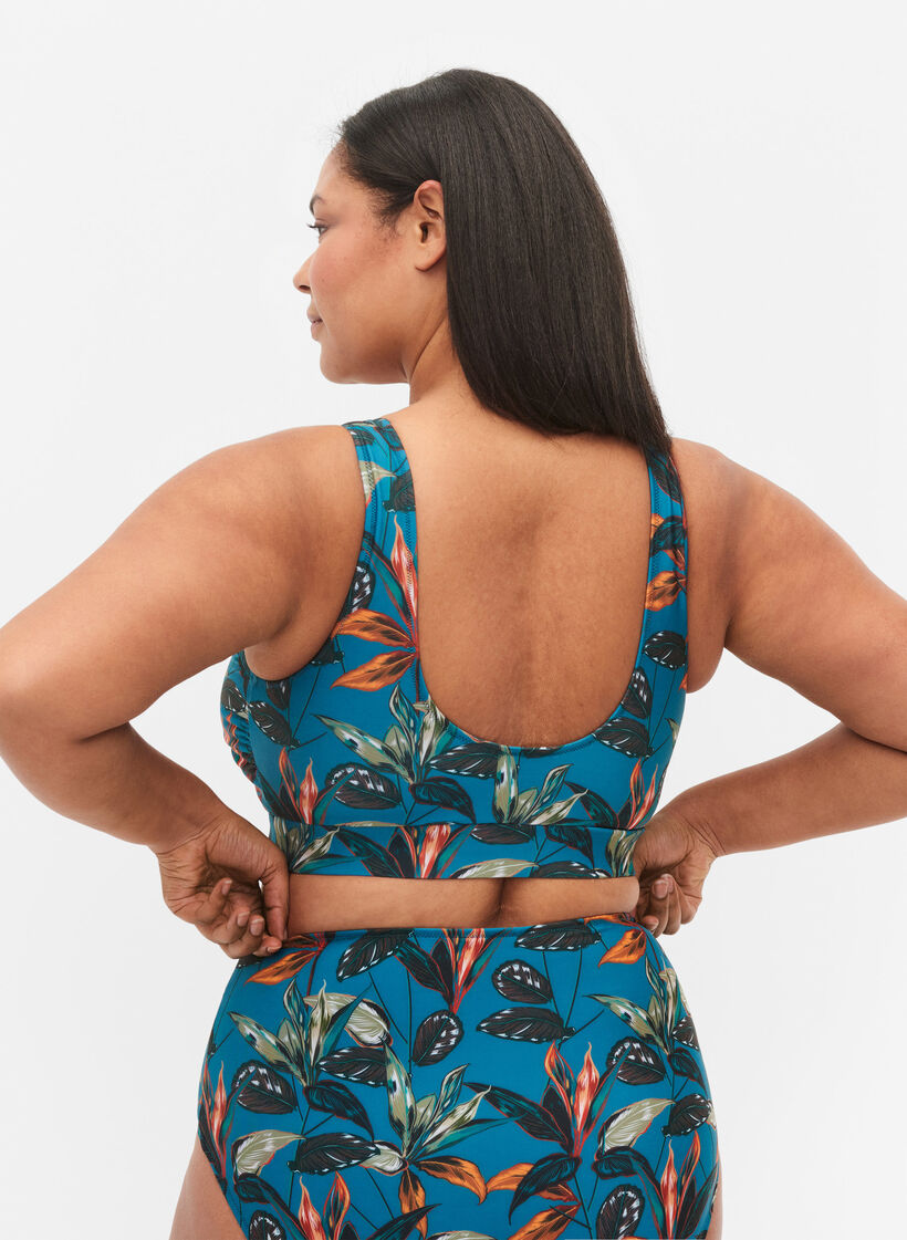 Bikiniyläosa pyöreällä pääntiellä, Leaf Print, Model image number 1