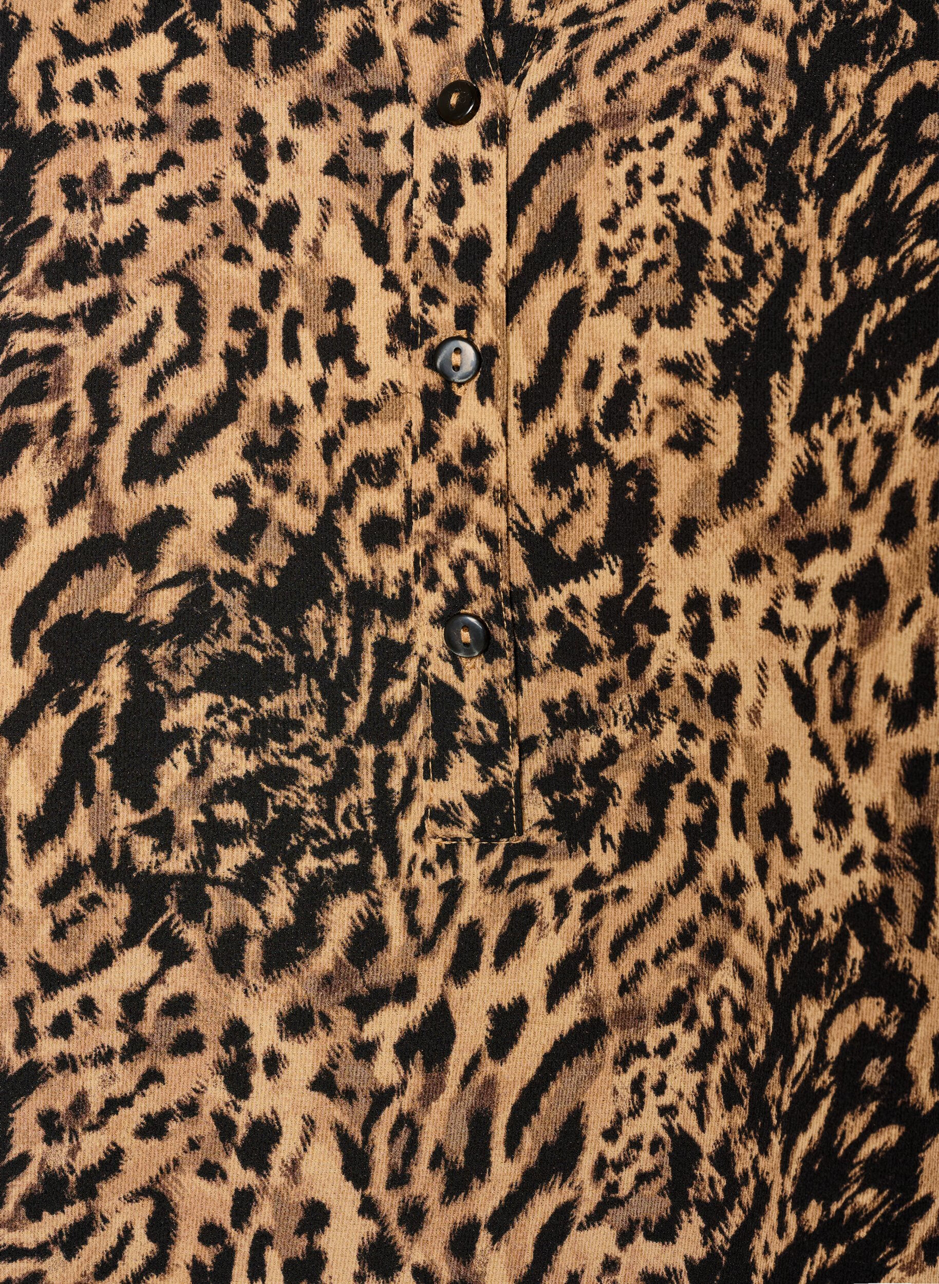 Zizzi Pusero lyhyill&auml; hihoilla ja v-p&auml;&auml;ntiell&auml;, Ruskea, Packshot image number 2