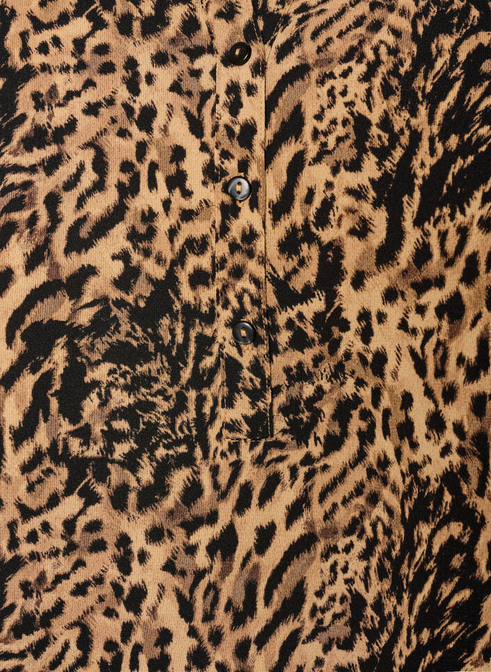 Pusero lyhyill&auml; hihoilla ja v-p&auml;&auml;ntiell&auml;, Ruskea, Packshot image number 2