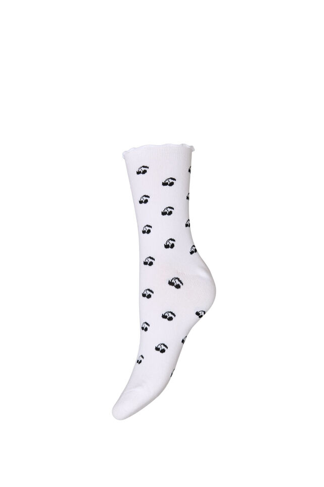 Puuvillasukat kuvioilla, Valkoinen, Packshot image number 0