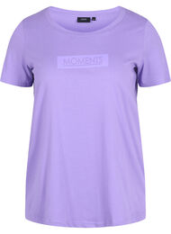 Lyhythihainen puuvillainen t-paita printillä , Paisley Purple TEXT