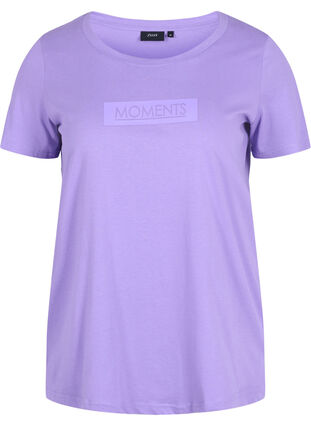 Lyhythihainen puuvillainen t-paita printillä , Paisley Purple TEXT, Packshot image number 0