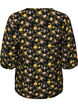 Kuviollinen viskoosipusero 3/4-hihoilla, Musta, Packshot image number 1