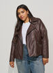 Biker-takki keinonahasta, Ruskea, Model image number 3