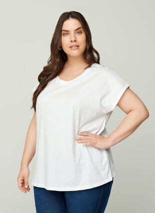 T-paita puuvillasta, Bright White, Model image number 0