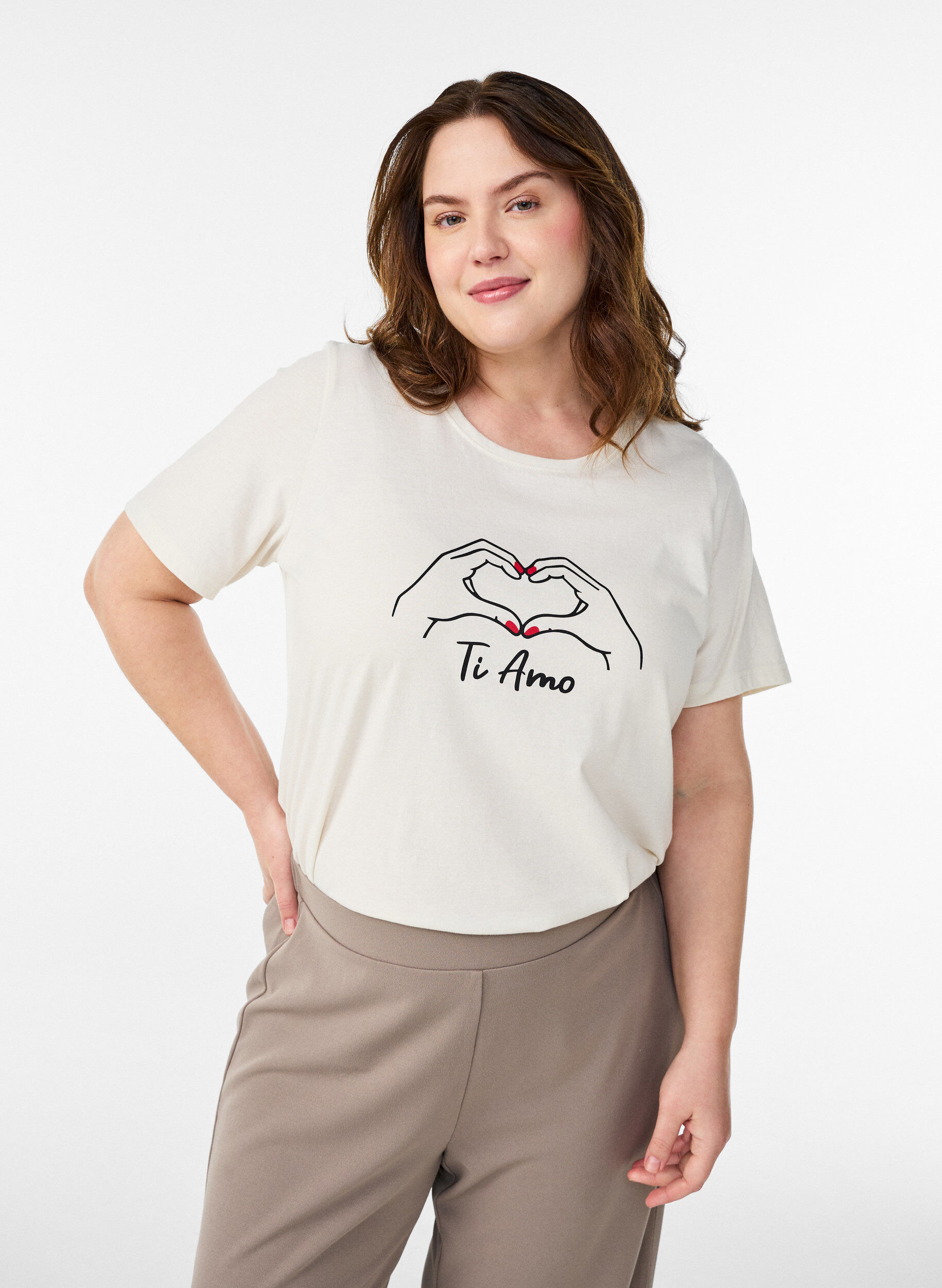 T-paita printill&auml;, Valkoinen, Model