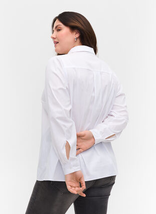 Klassinen paita kauluksella ja napeilla , Bright White, Model image number 1