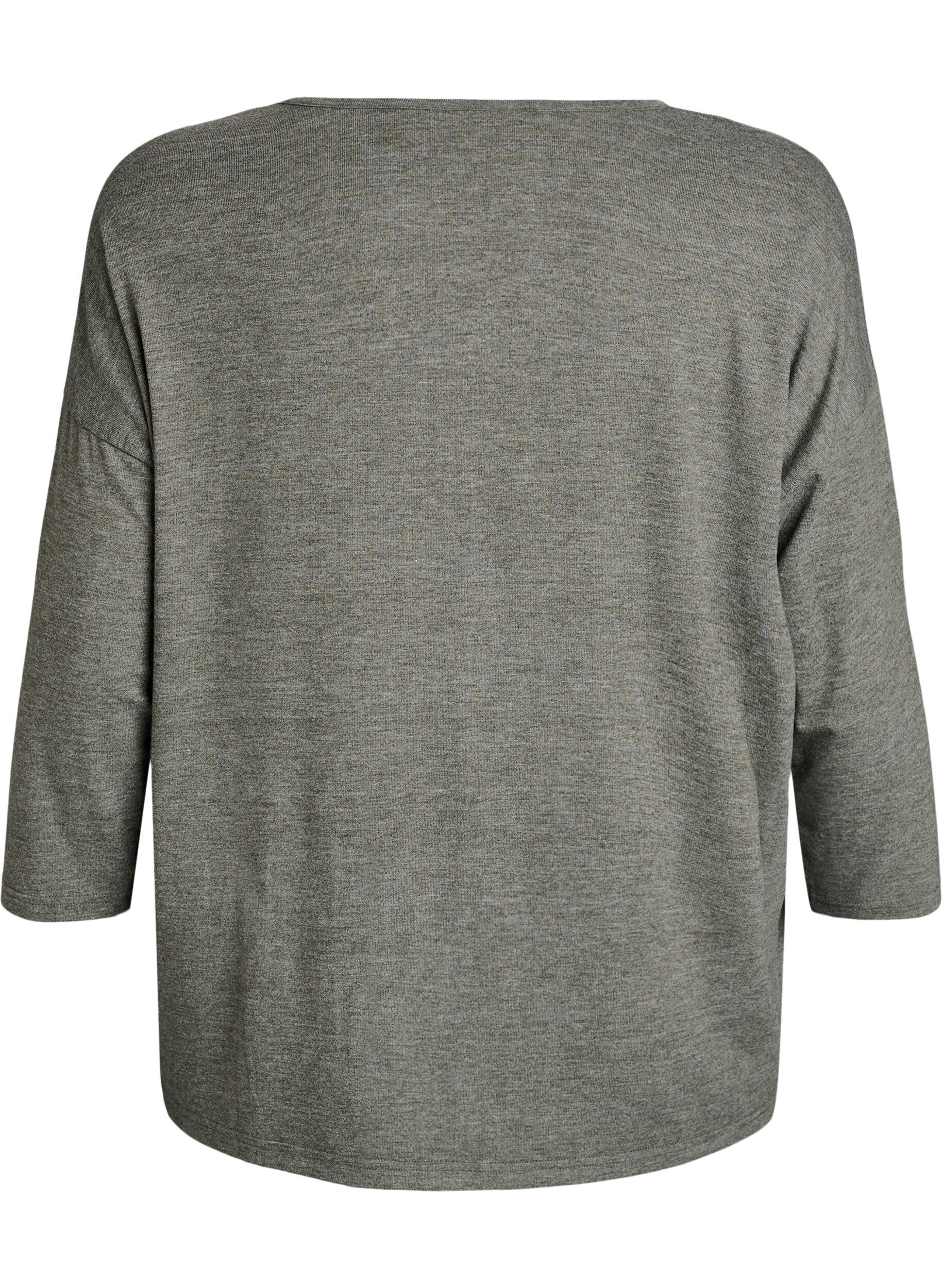 ZizziJersey -pusero 3/4-hihoilla, Vihre&auml;, Packshot image number 1