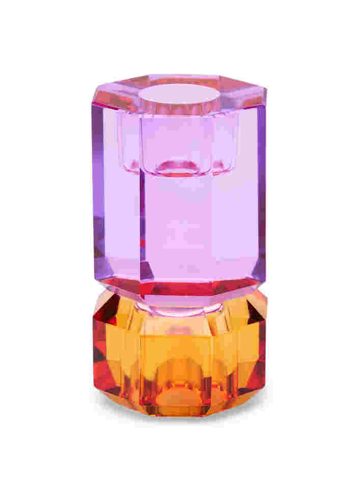 Kynttilänjalka kristallista, Amber/Violet, Packshot image number 0