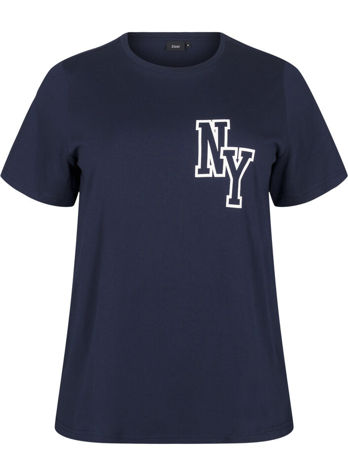 Luomupuuvillainen T-paita printill&auml;, Night Sky Printet, Packshot image number 0