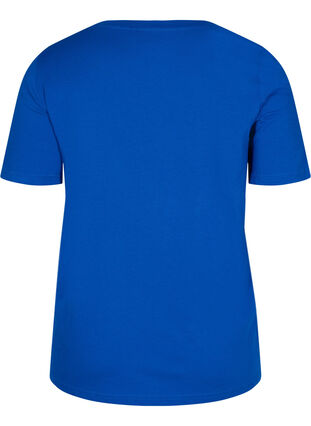 T-paita ekologisesta puuvillasta v-aukolla, Princess Blue, Packshot image number 1