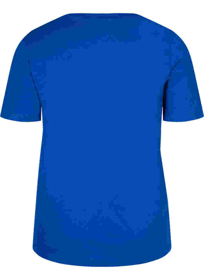 T-paita ekologisesta puuvillasta v-aukolla, Princess Blue, Packshot image number 1