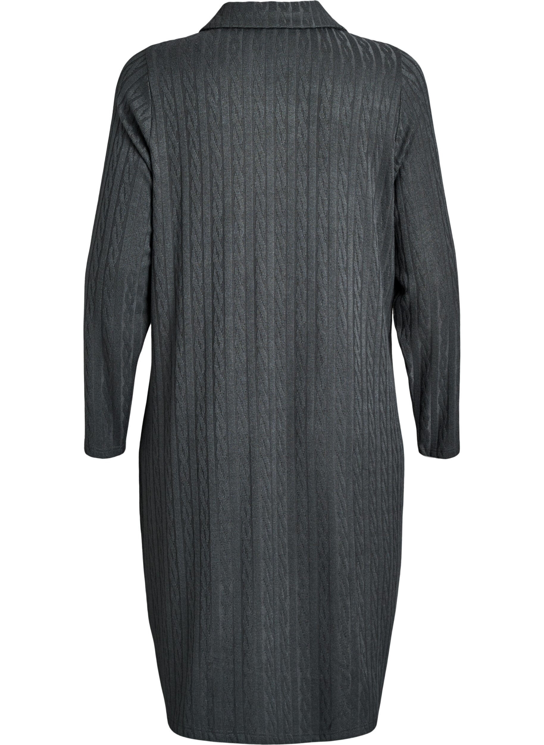 Zizzi Mekko kaapelikuviolla ja v-p&auml;&auml;ntiell&auml;, Vihre&auml;, Packshot image number 1