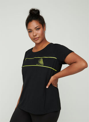 Treeni t-paita printillä, Black, Model image number 0
