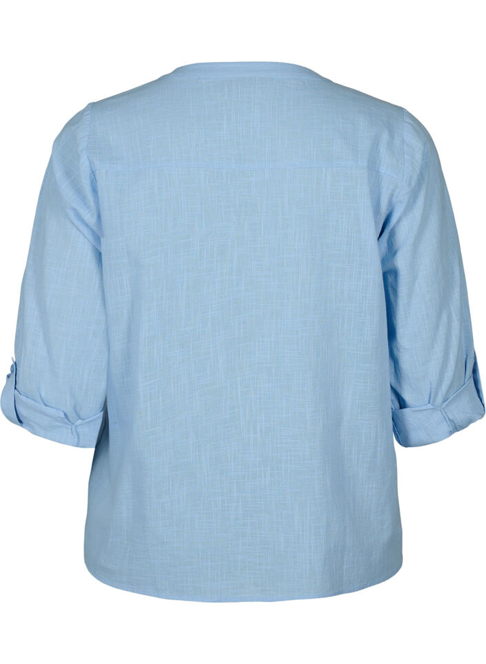 Puuvillainen paitapusero v-aukolla, Serenity, Packshot image number 1