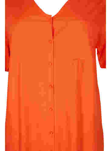 Lyhythihainen paitamekko viskoosista, Mandarin Red, Packshot image number 2