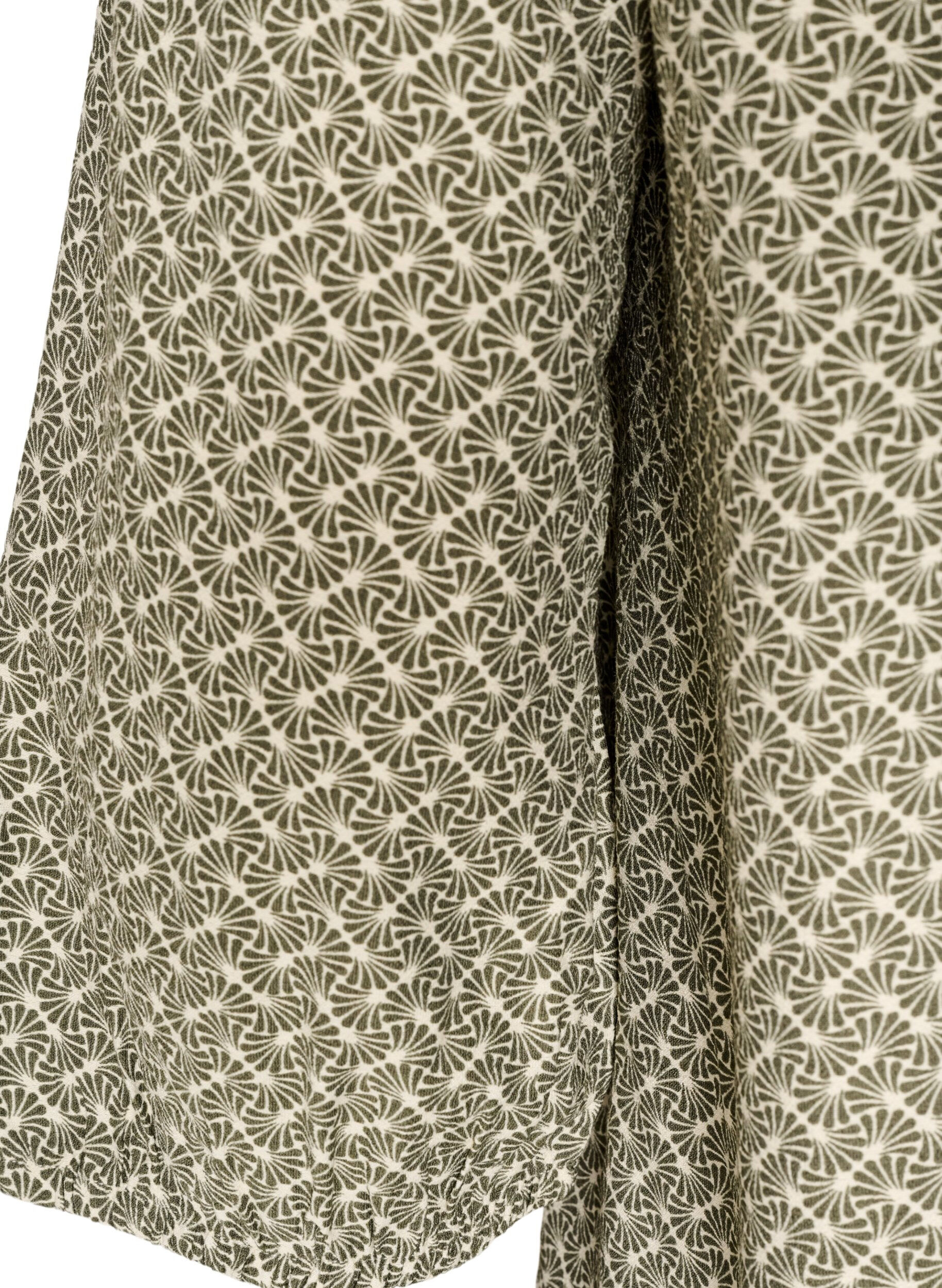 ZizziKuviollinen viskoosipusero 3/4-hihoilla, Vihre&auml;, Packshot image number 3