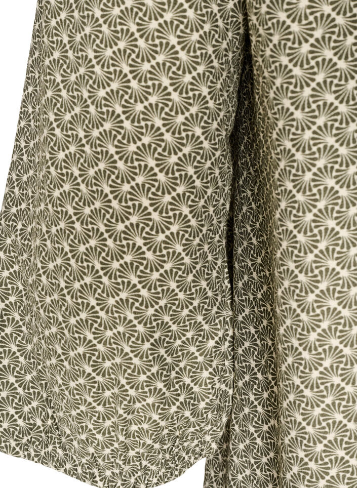 Kuviollinen viskoosipusero 3/4-hihoilla, Vihre&auml;, Packshot image number 3