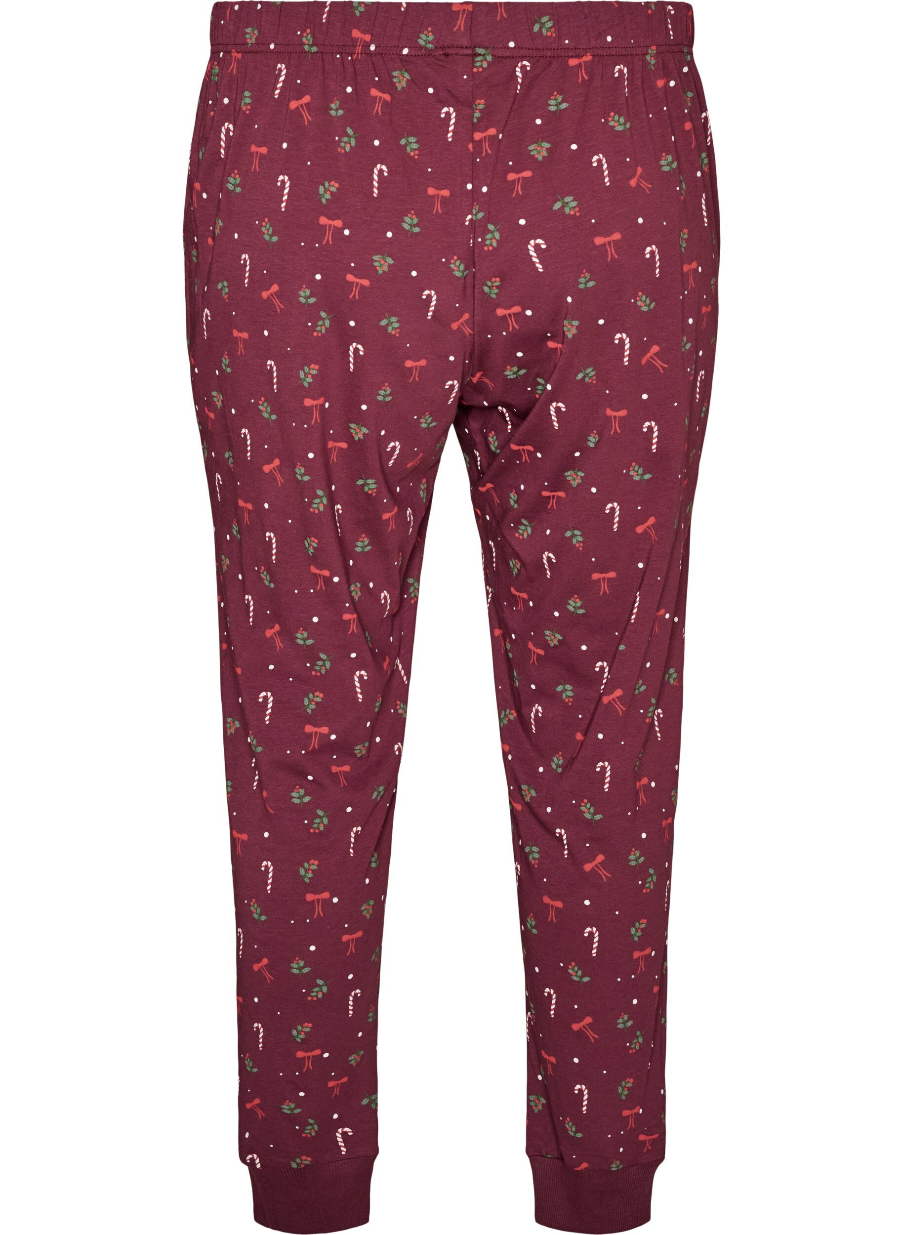ZizziPainetut pyjamahousut, Tumma Bordeaux, Packshot image number 1