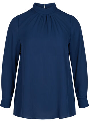 Pitkähihainen pusero korkealla kauluksella , Navy Blazer, Packshot image number 0