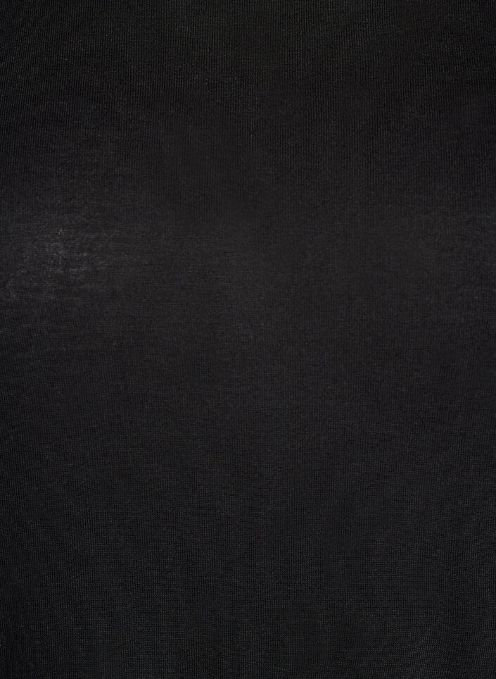 Pitk&auml;hihainen pusero villasta ja viskoosista, Musta, Packshot image number 2