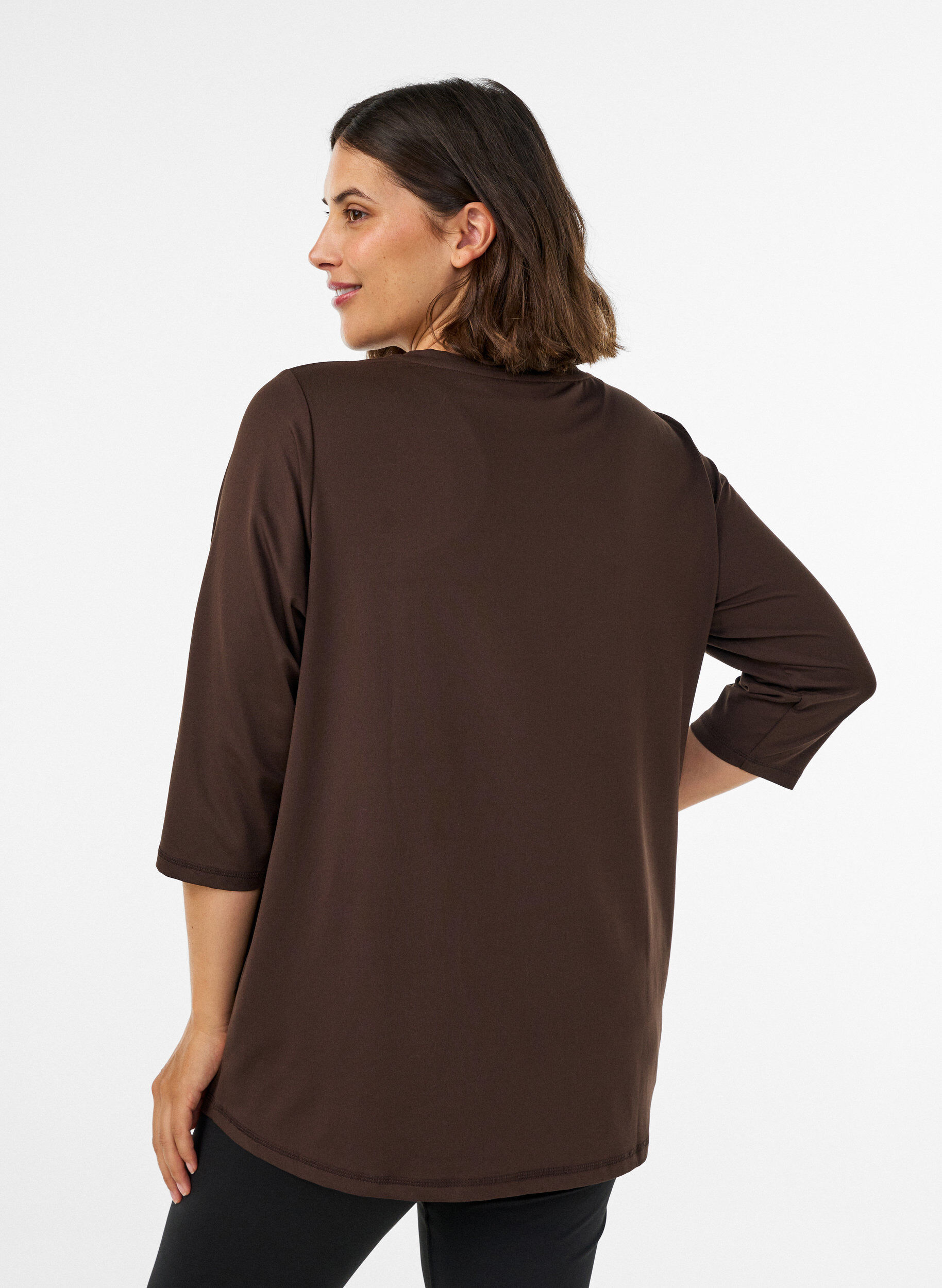 ZizziTreenipusero 3/4-hihoilla, Ruskea, Model image number 2