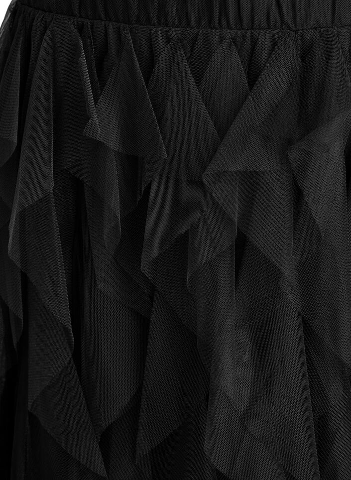 Midi-tulihame joustavalla vy&ouml;t&auml;r&ouml;ll&auml;, Musta, Packshot image number 2