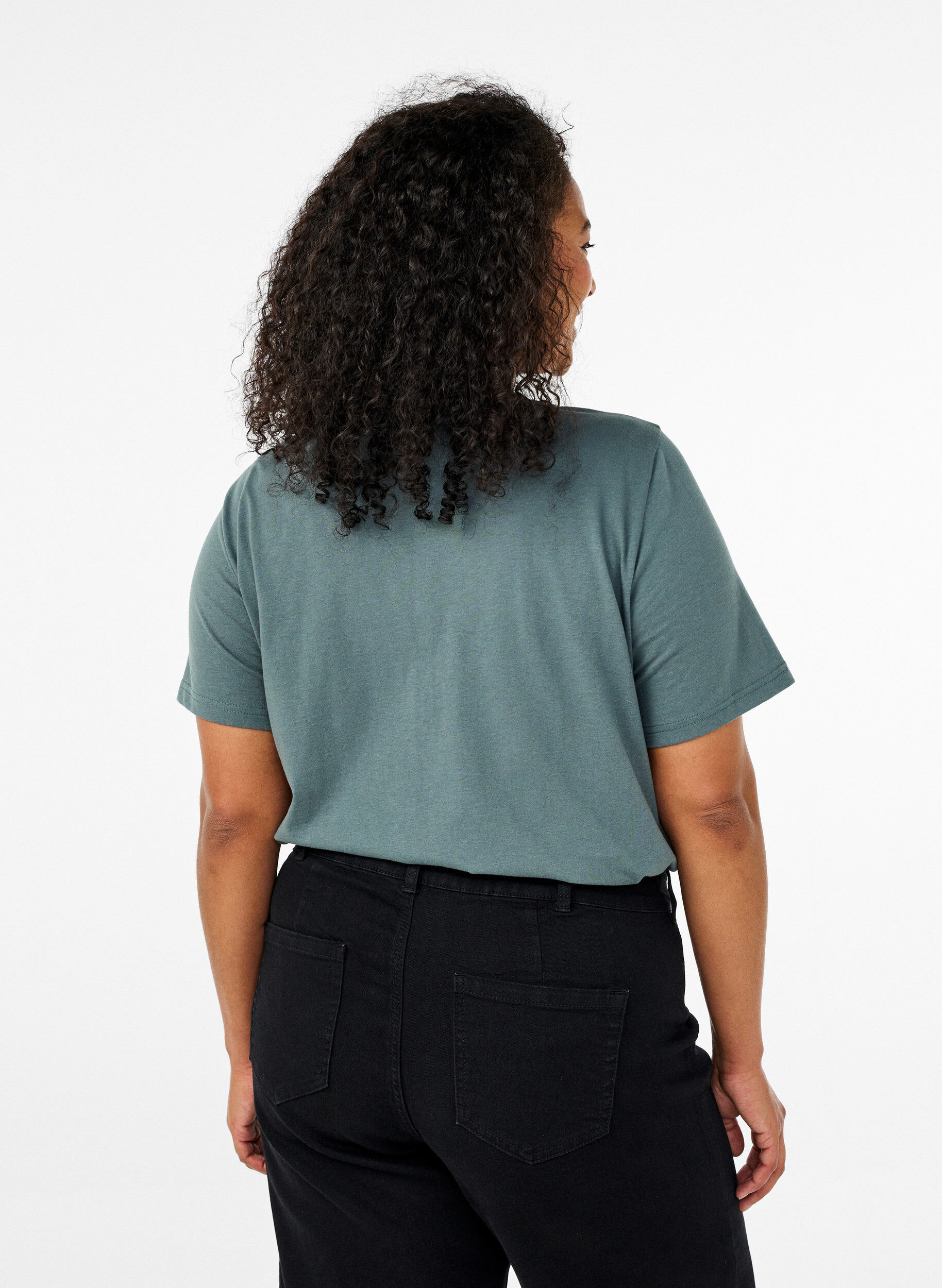 Zizzi FLASH - T-paita printill&auml;, Vihre&auml;, Model image number 2