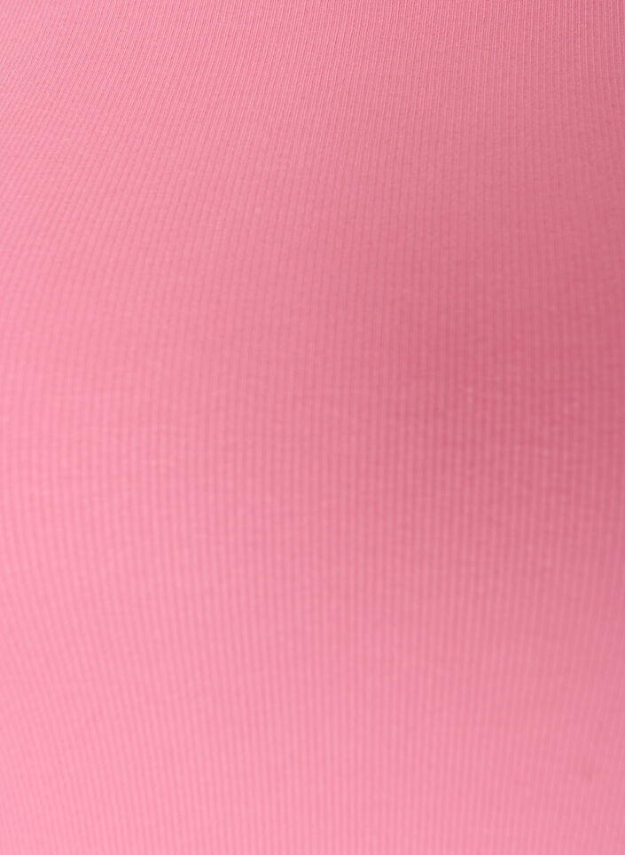 Puuvillainen ribattu toppi korkealla kauluksella, Vaaleanpunainen, Packshot image number 2