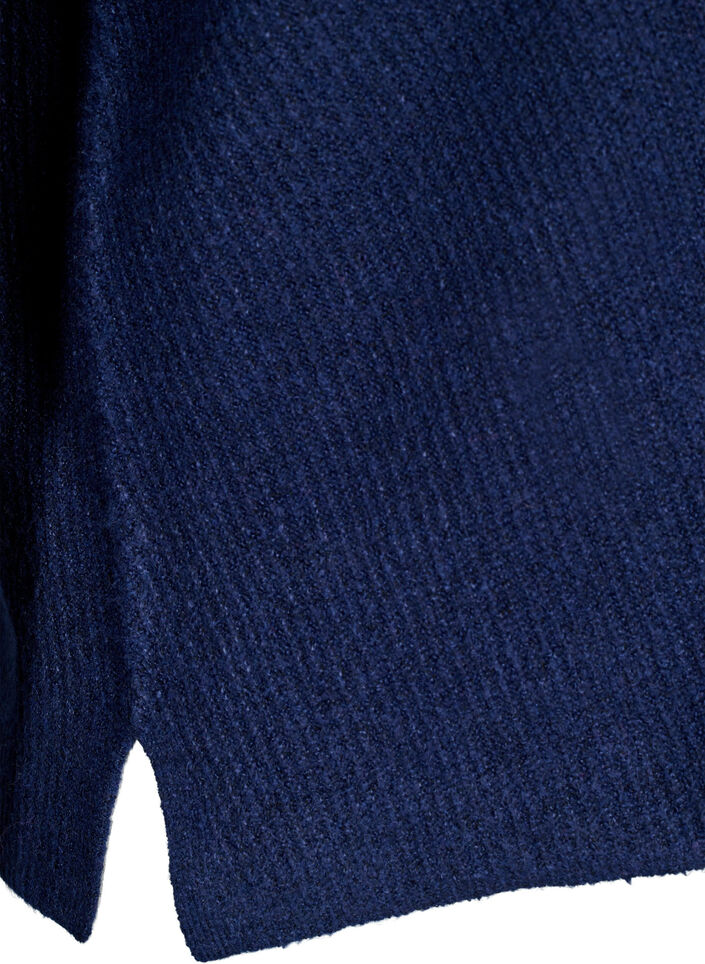 Neulepusero v-pääntiellä ja pitkät hihat, Naval A. Black Mel., Packshot image number 3