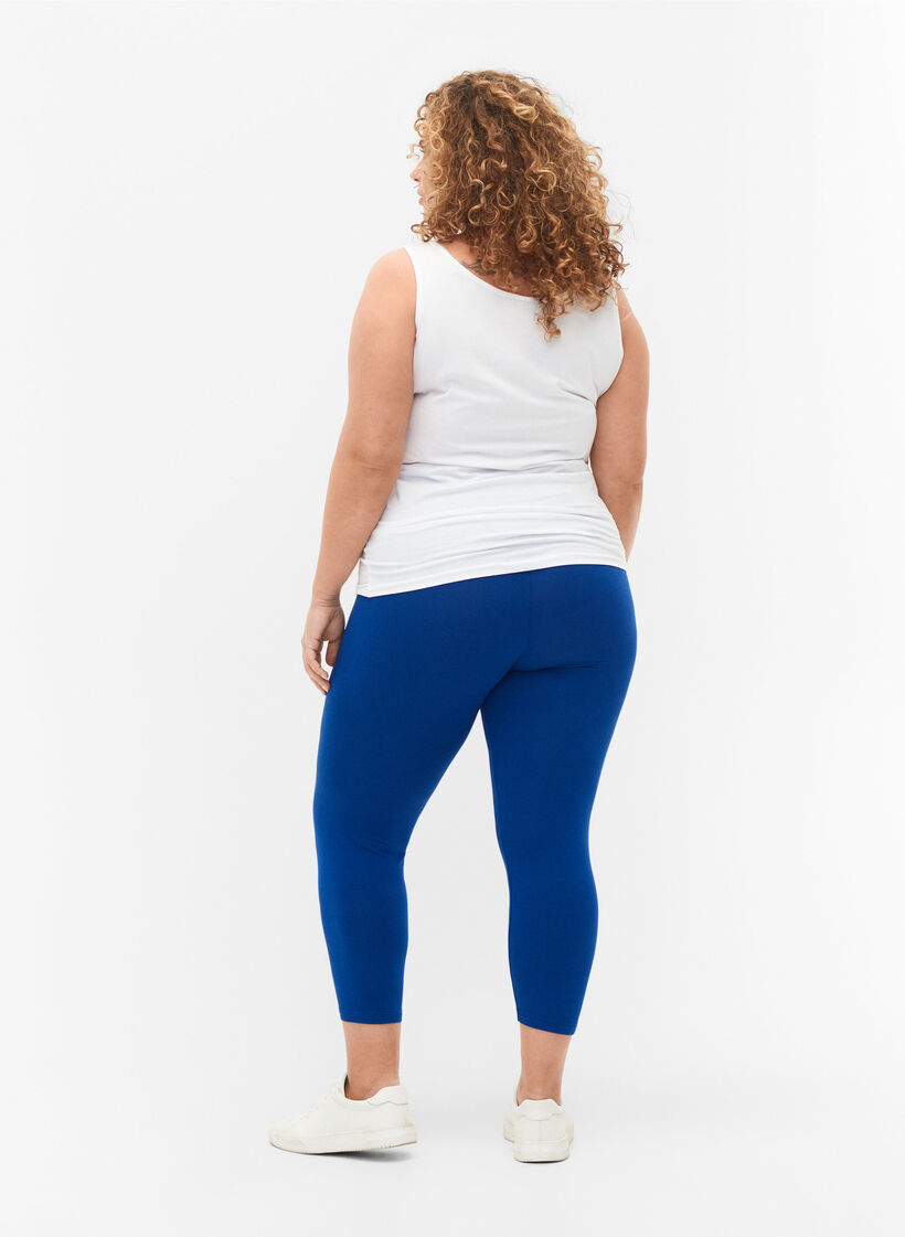 3/4-pituiset viskoosileggingsit, Sininen, Model image number 2