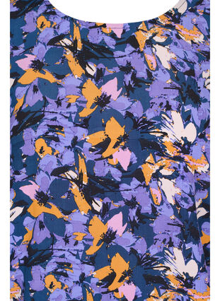 Kukallinen viskoosipusero rypytyksellä, Purple Flower AOP, Packshot image number 2
