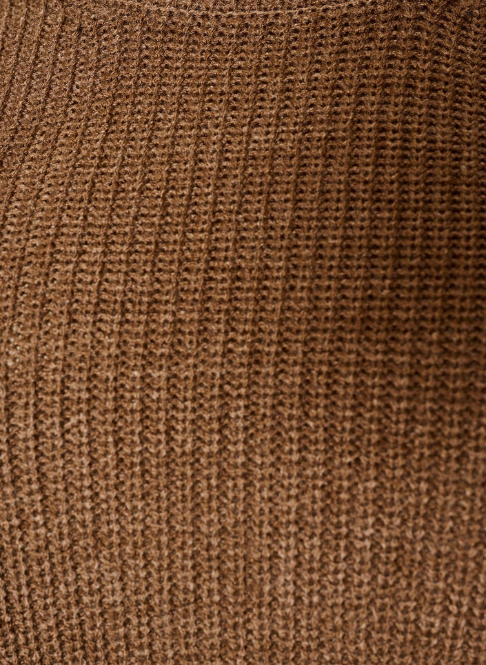 Neulepusero ribbineuloksella ja nappiyksityiskohdilla, Ruskea, Packshot image number 2
