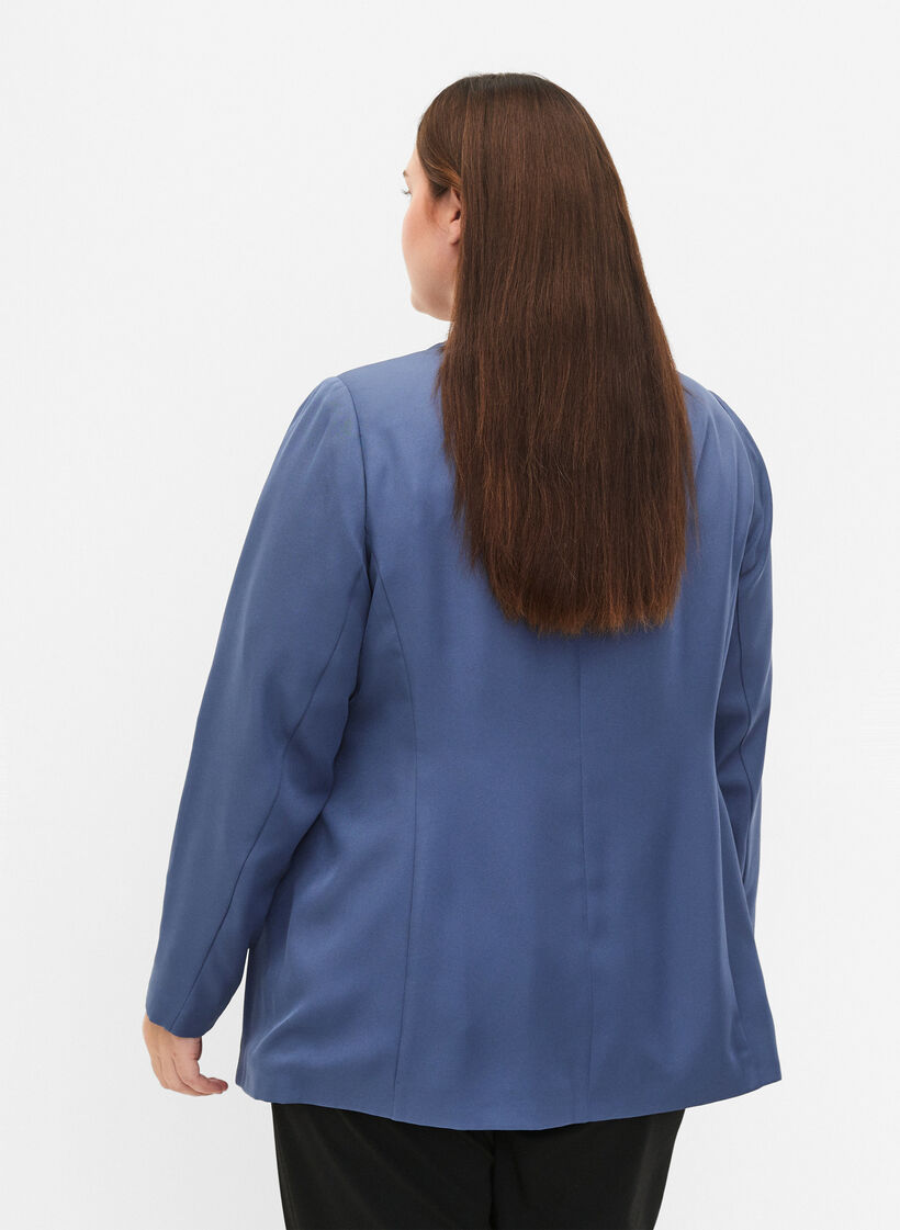 FLASH – Yksinkertainen bleiseri napilla, Sininen, Model image number 2