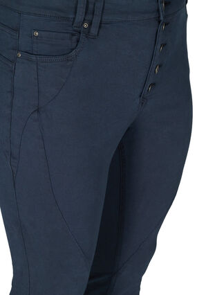 Tyköistuvat housut nappikiinnityksellä, Dark Blue, Packshot image number 2