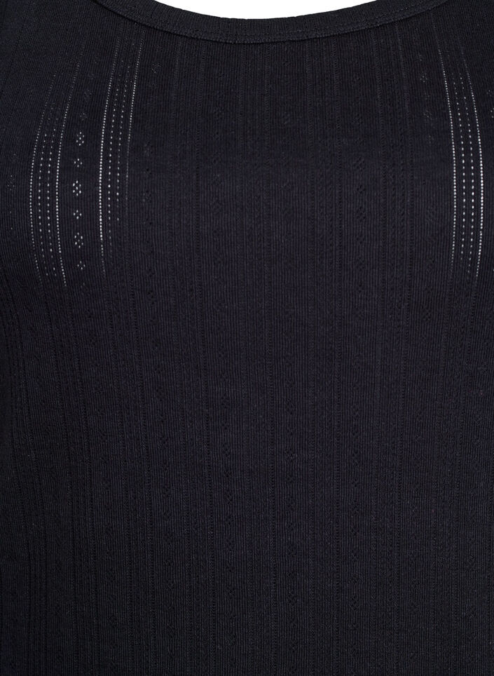 Y&ouml;toppi luomupuuvillasta, struktuurikuviolla, Musta, Packshot image number 2