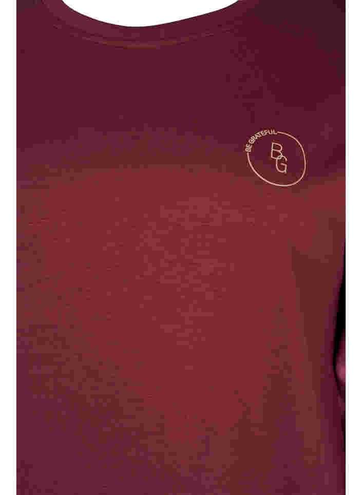 Collegepaita värikkäillä hihoilla, Red Mahogany/Rose B, Packshot image number 2